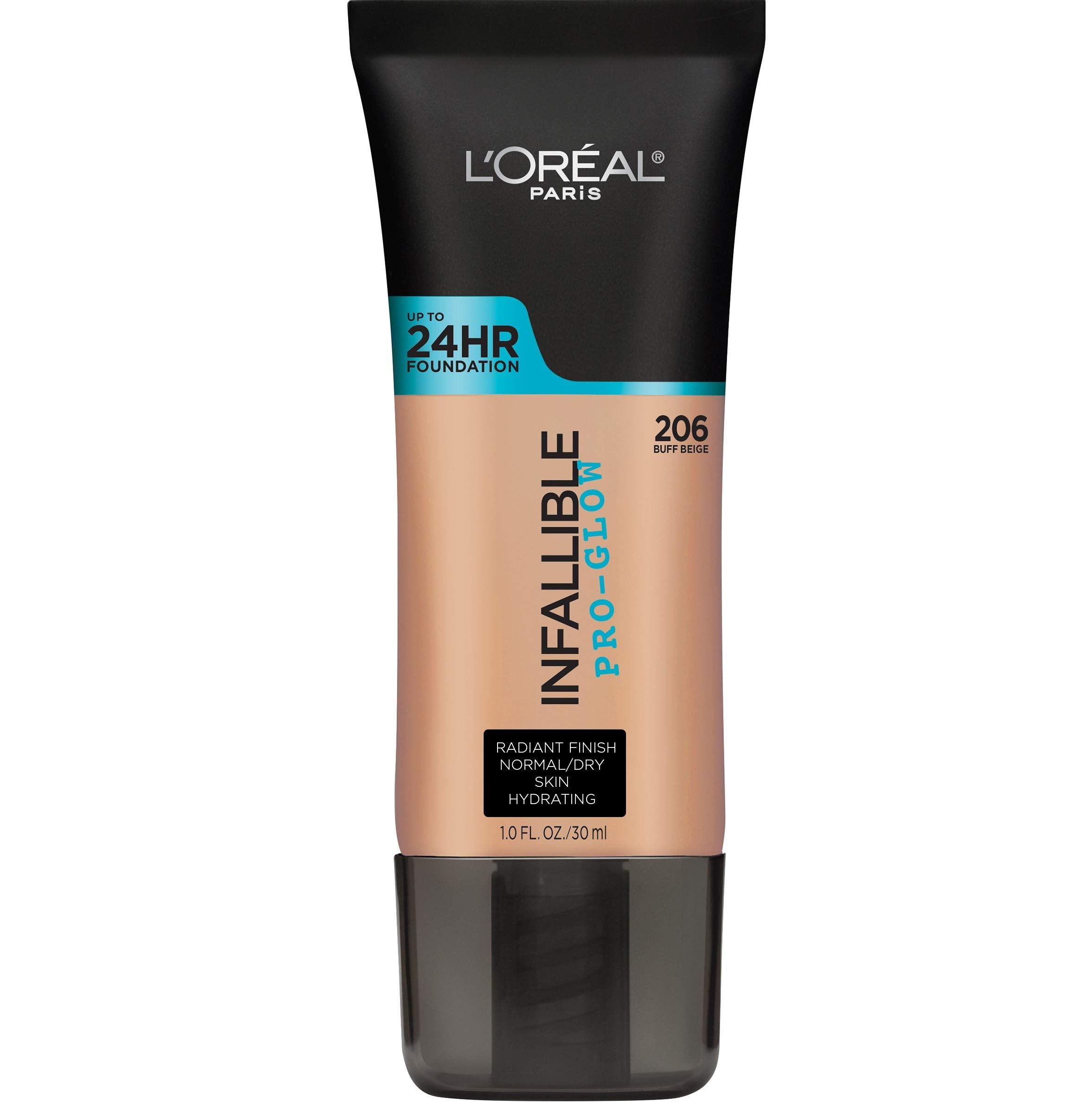 Base Infallible Pro Glow de L’Oréal Paris en botella, acabado radiante para todo el día.