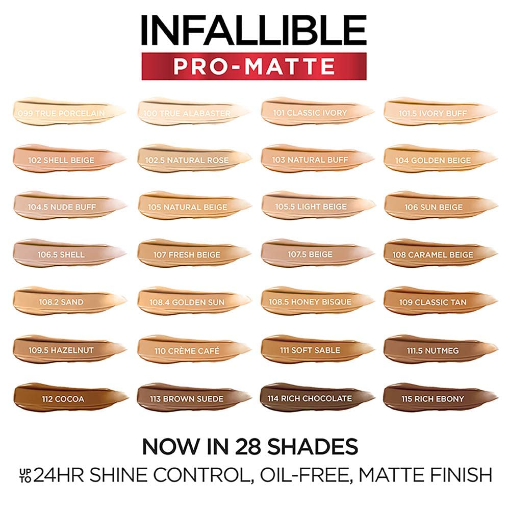L'Oreal Paris Infallible Pro-Matte: brocha de base para cobertura media y mezcla precisa.
