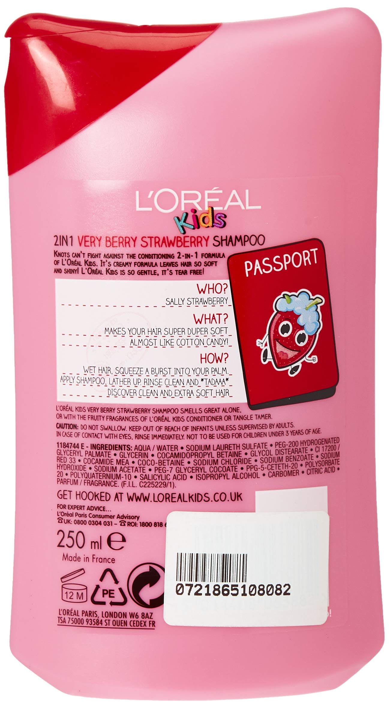 L'Oreal Paris Kids 2en1, textura cremosa para aplicar en el cabello.