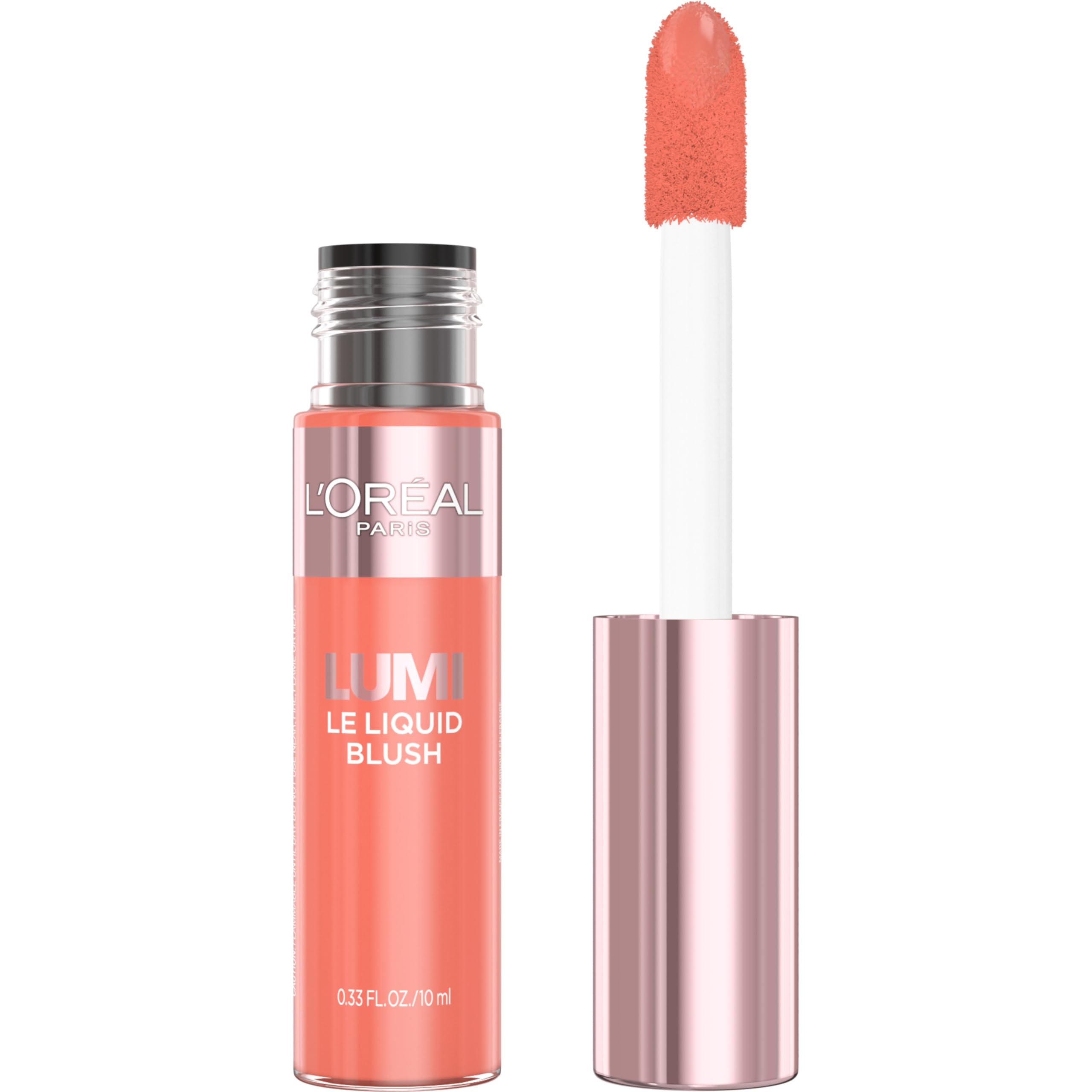 L'Oreal Paris Lumi Le Liquid Blush rosa brillante, rubor ligero para brillo natural