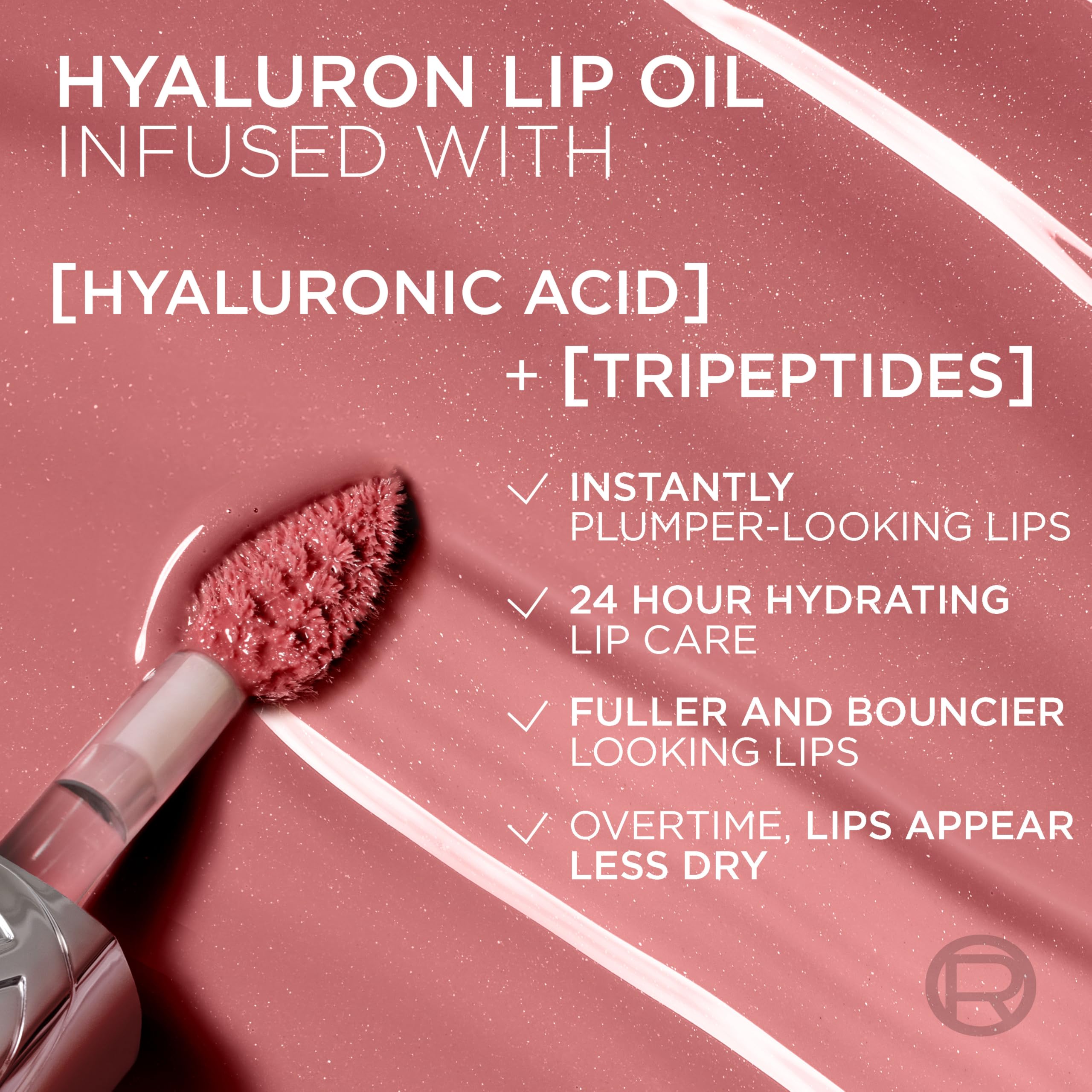 Aplicador cushion de L’Oréal Paris Plump Ambition Lip Oil facilita aplicación uniforme.