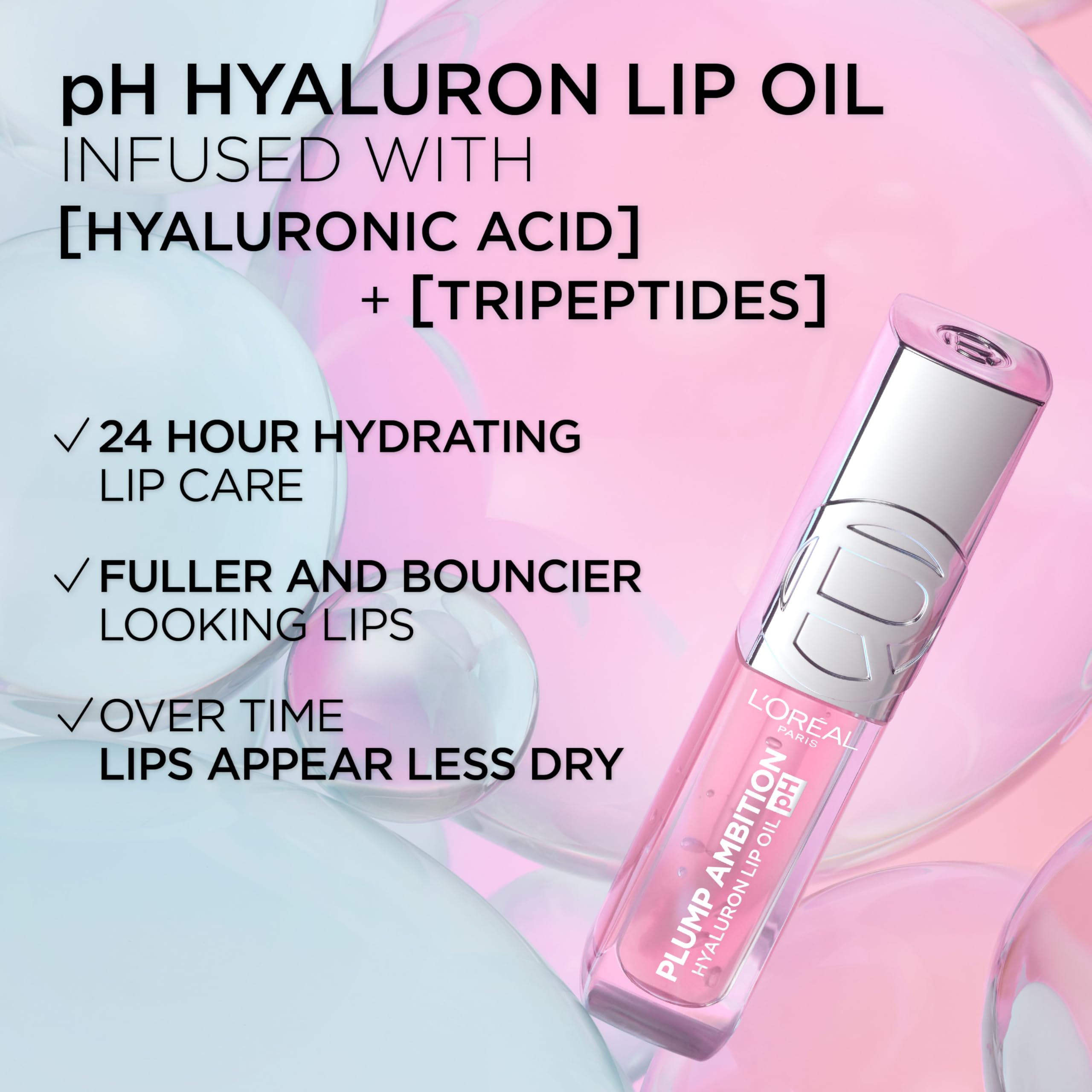 L'Oreal Paris Plump Ambition tono rosado único para cada labio.