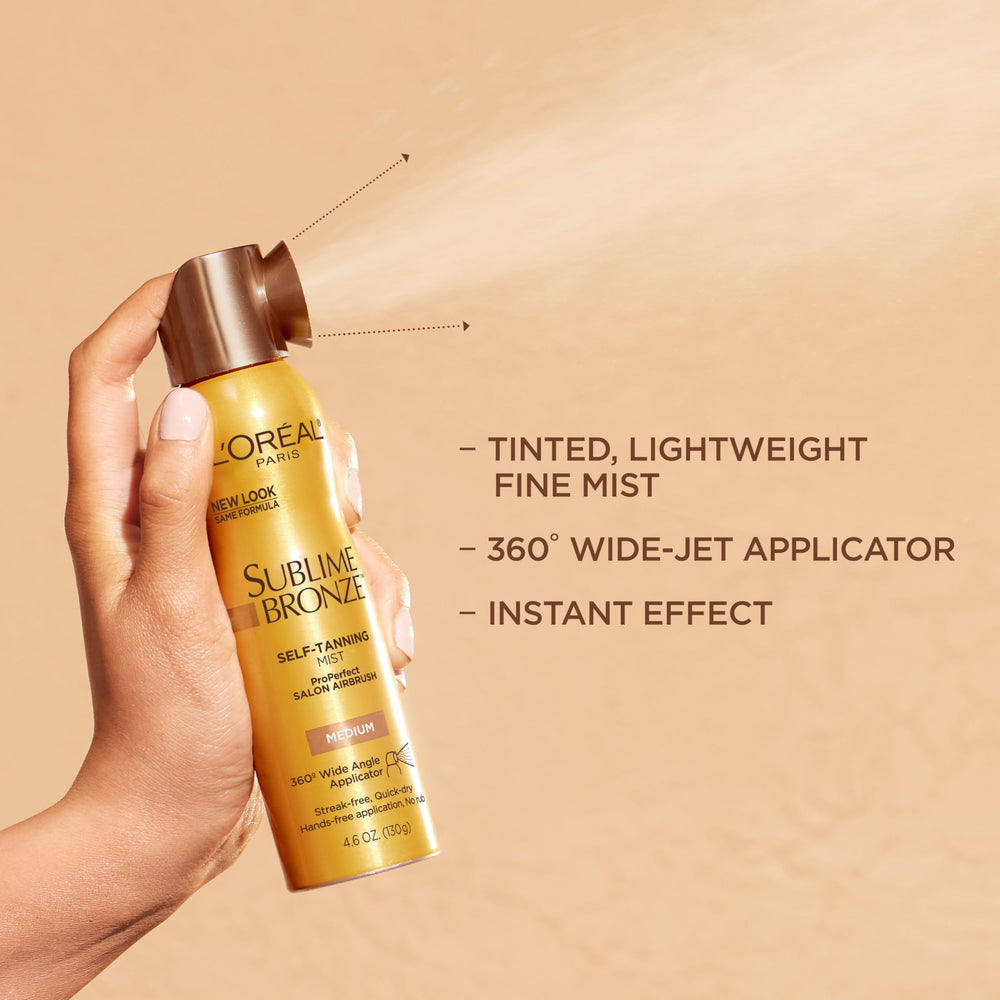 Sublime Bronze de L'Oréal Paris, cobertura continua para bronceado homogéneo en casa.