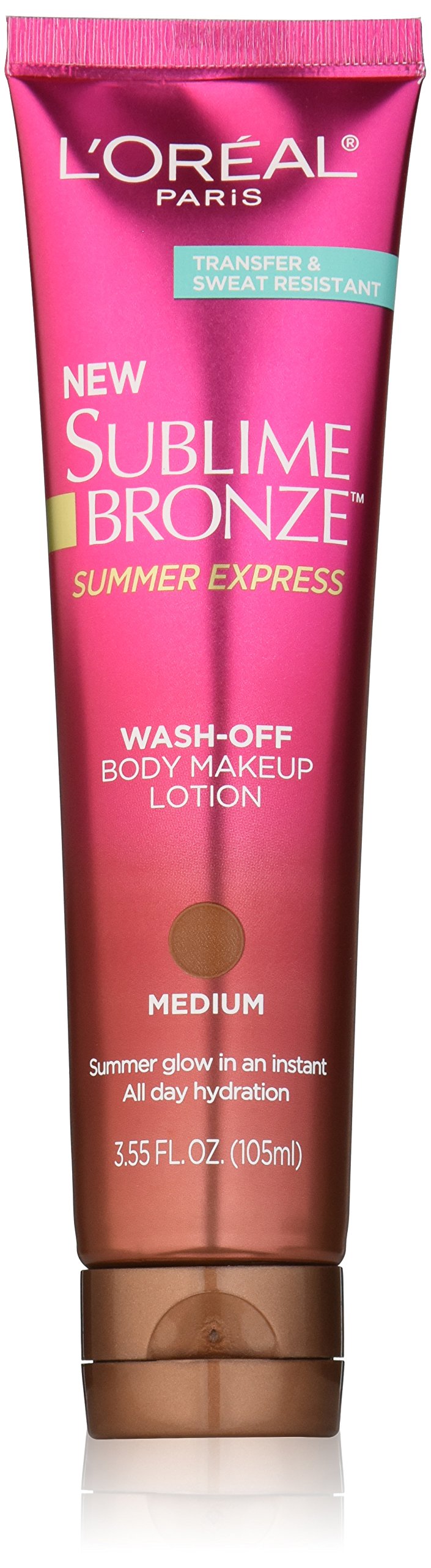 L'Oréal Paris Sublime Bronze Summer Express: botella y aplicación para bronceado sin rayas.