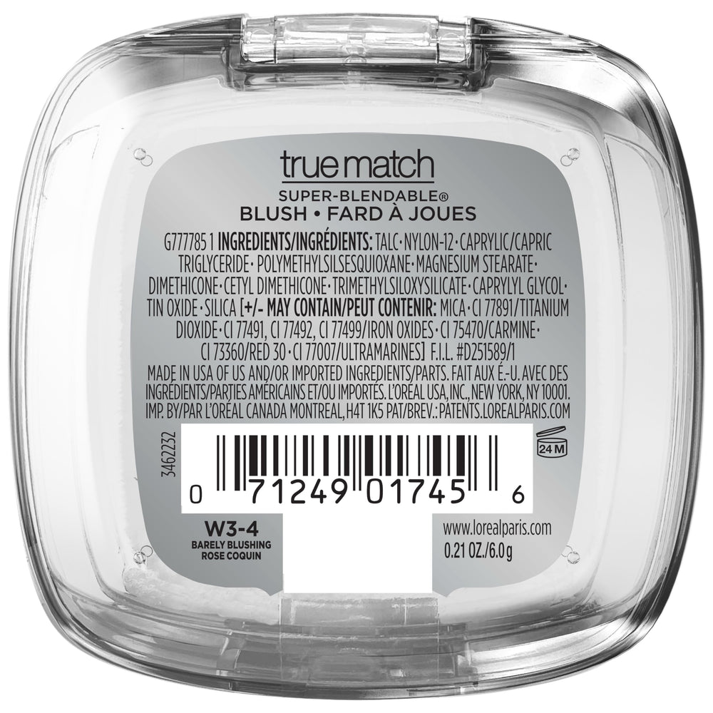L'Oreal Paris True Match Blush, aplicación ligera para un colorete sutil.