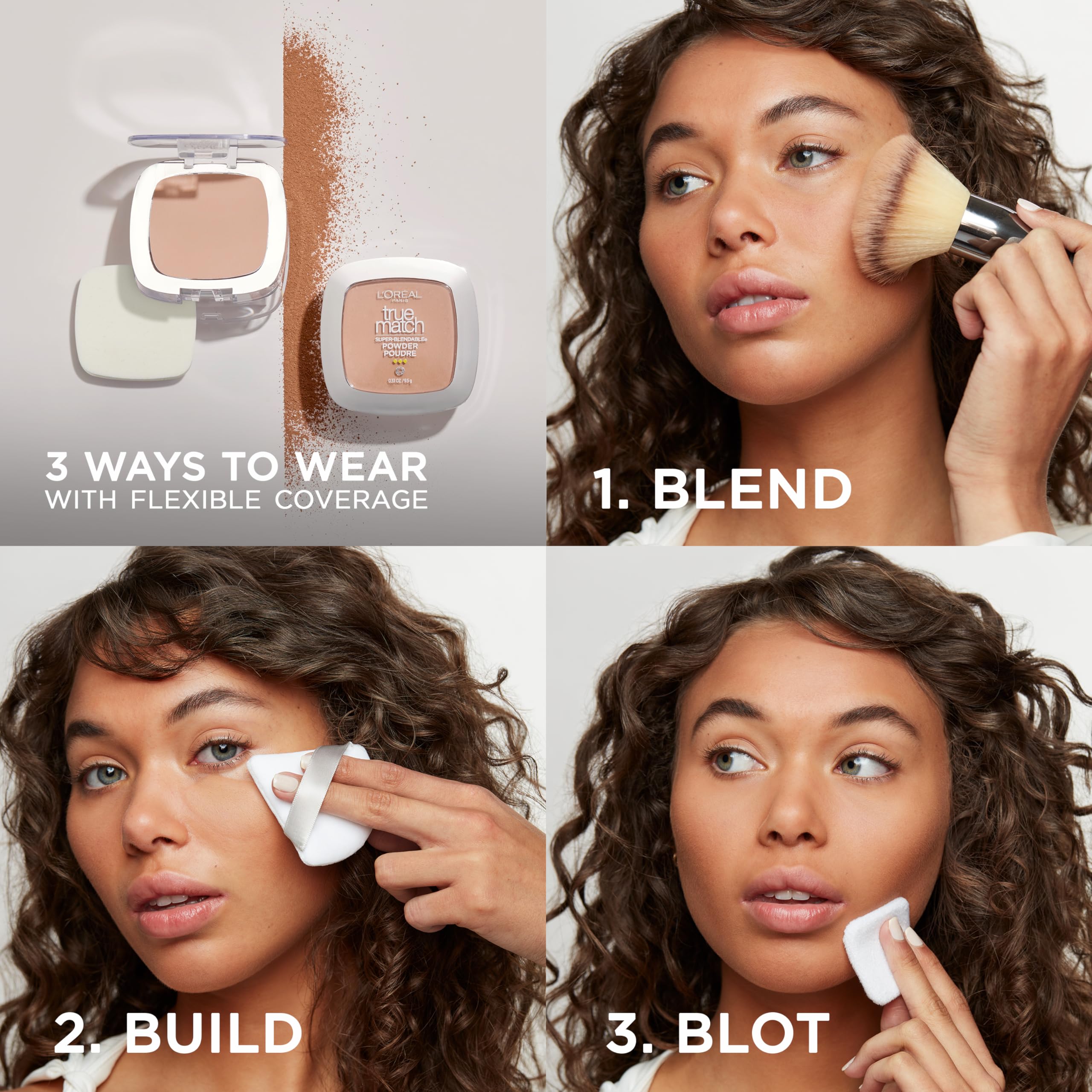 Cobertura ajustable de True Match para un rostro uniforme sin efecto máscara.