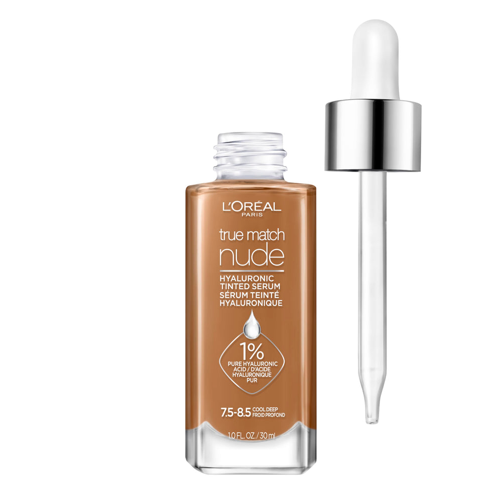 L'Oreal Paris True Match Nude Serum: botella para un acabado natural y hidratación.
