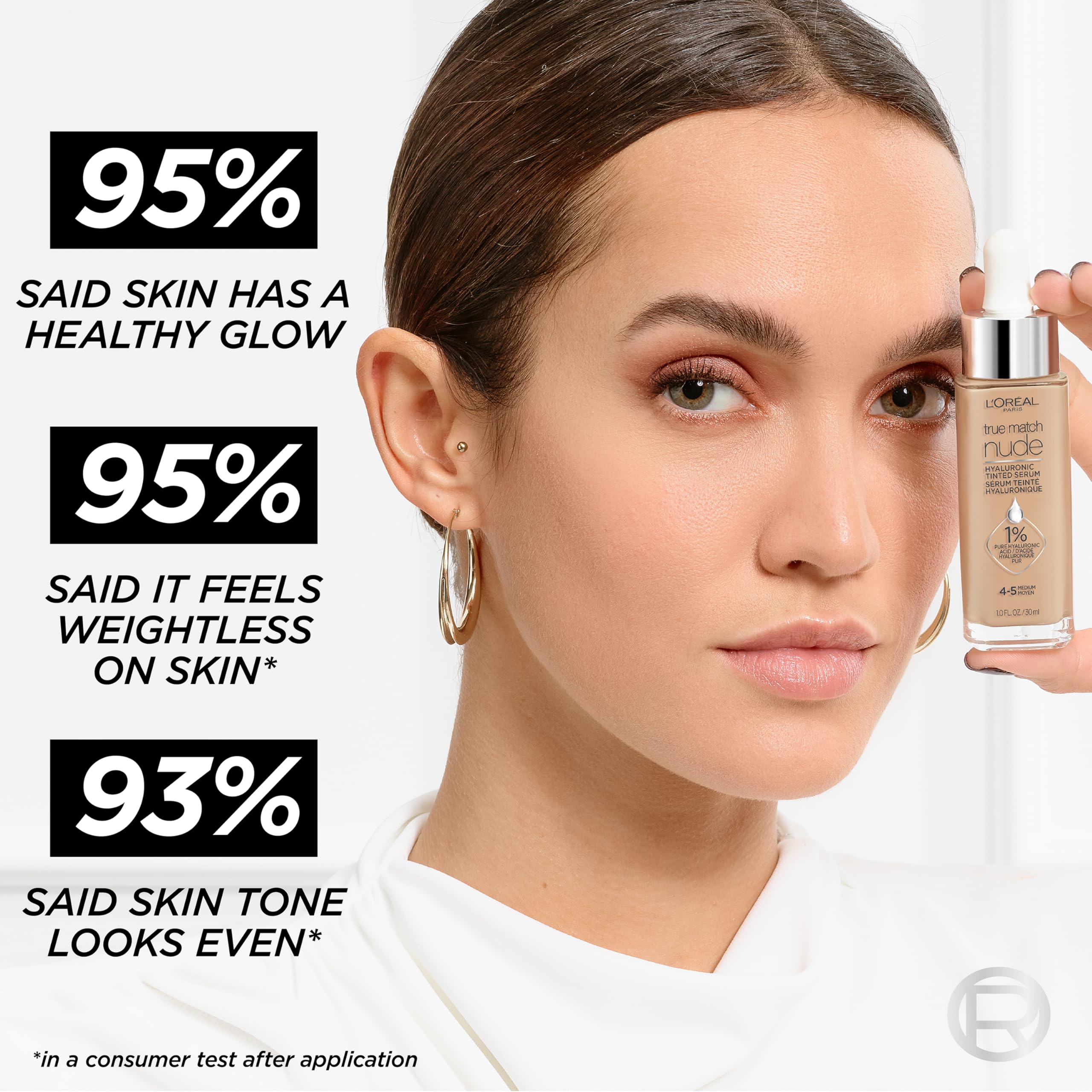 L'Oreal Paris True Match Nude Serum: efecto brillo suave para apariencia radiante.