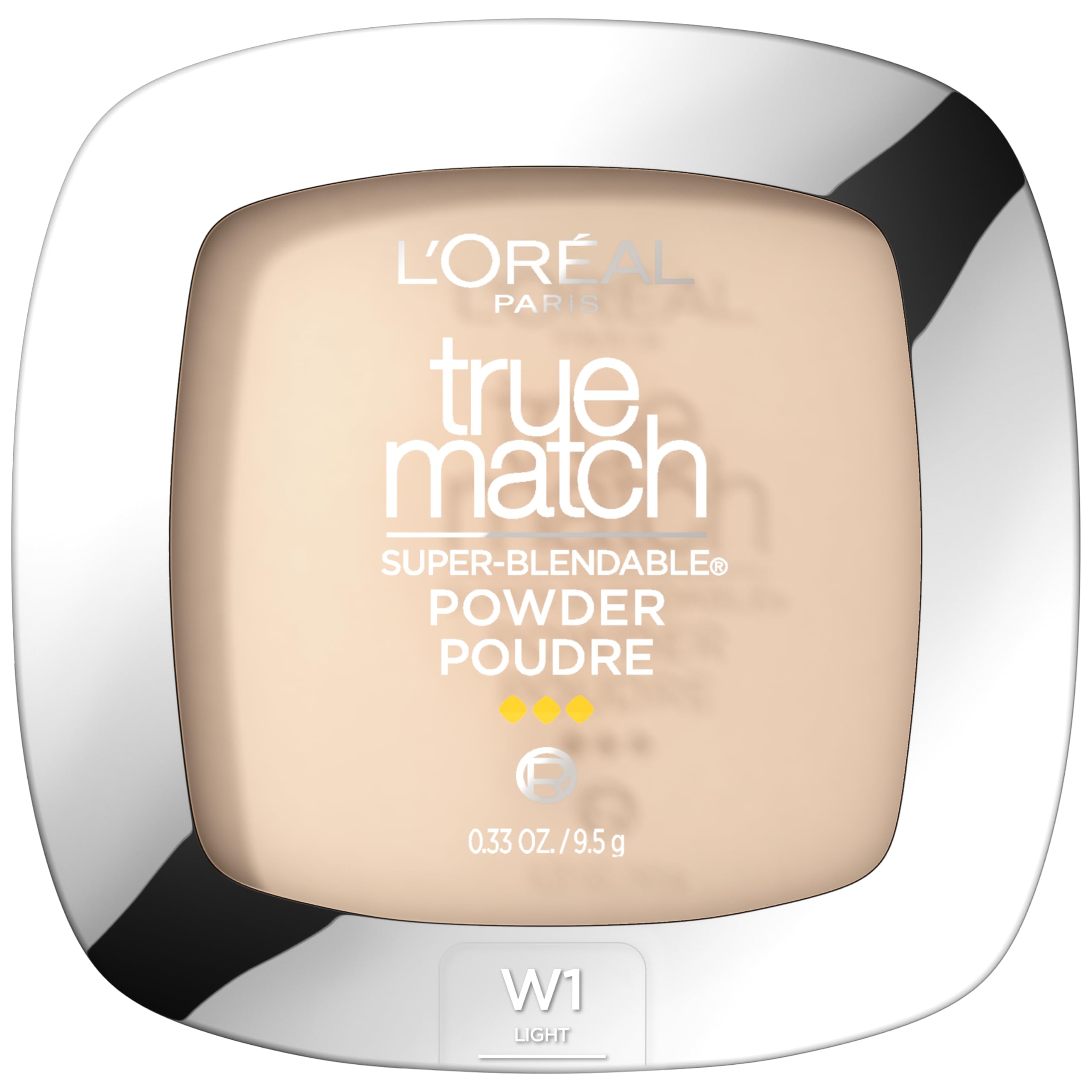 L'Oreal Paris True Match polvo base ligero con espejo para retoques diarios.