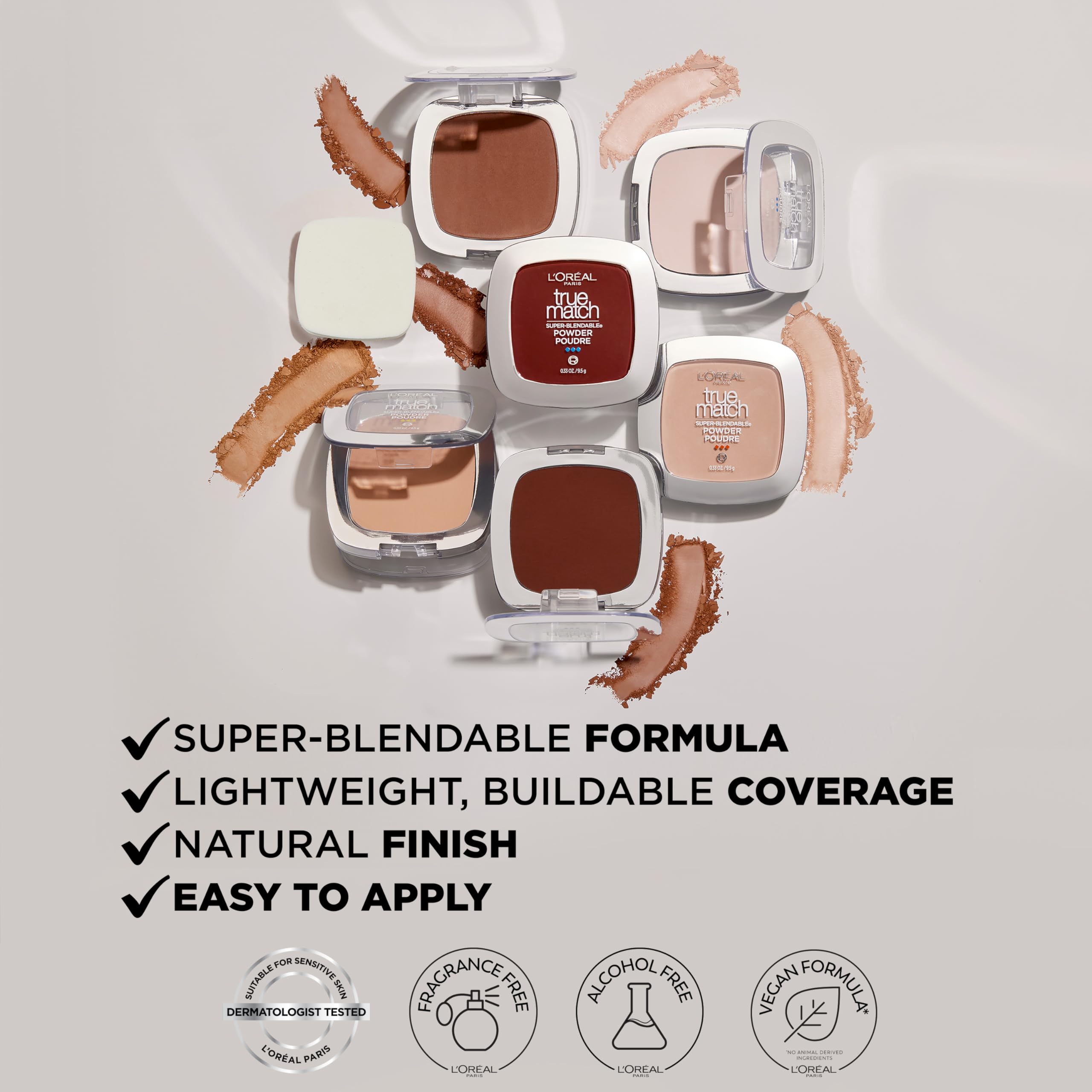 L'Oreal Paris True Match color duradero que permanece durante el día.