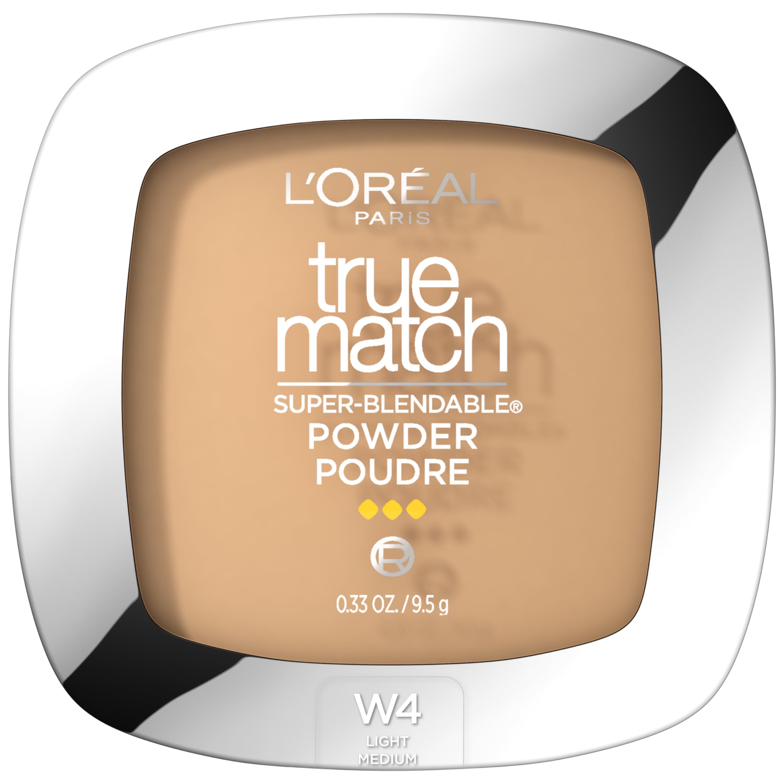 L'Oréal Paris True Match Polvo Presionado Natural, tono W4, acabado suave y natural para piel uniforme