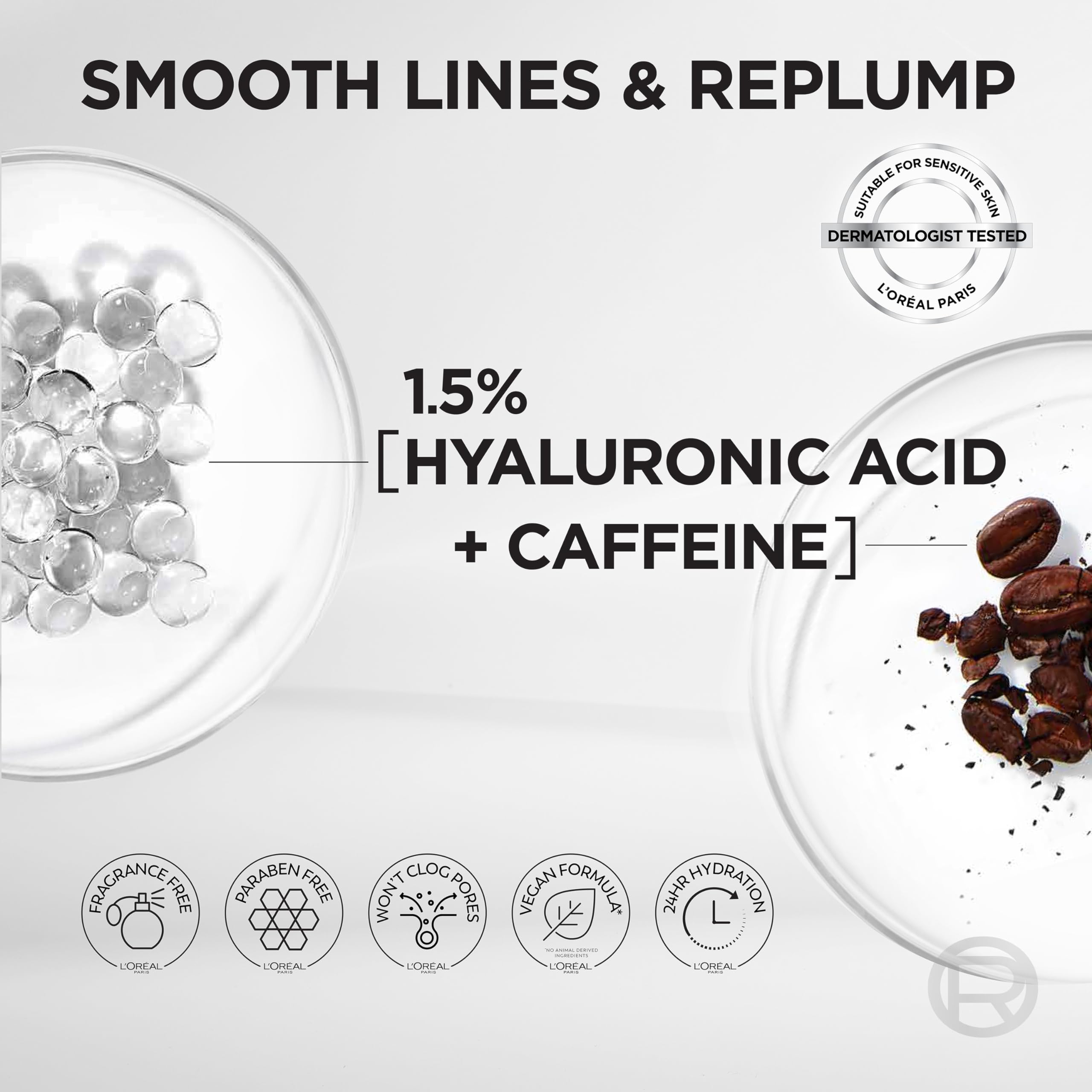 Aplicador plano facilita una aplicación precisa y rápida en el contorno de ojos.