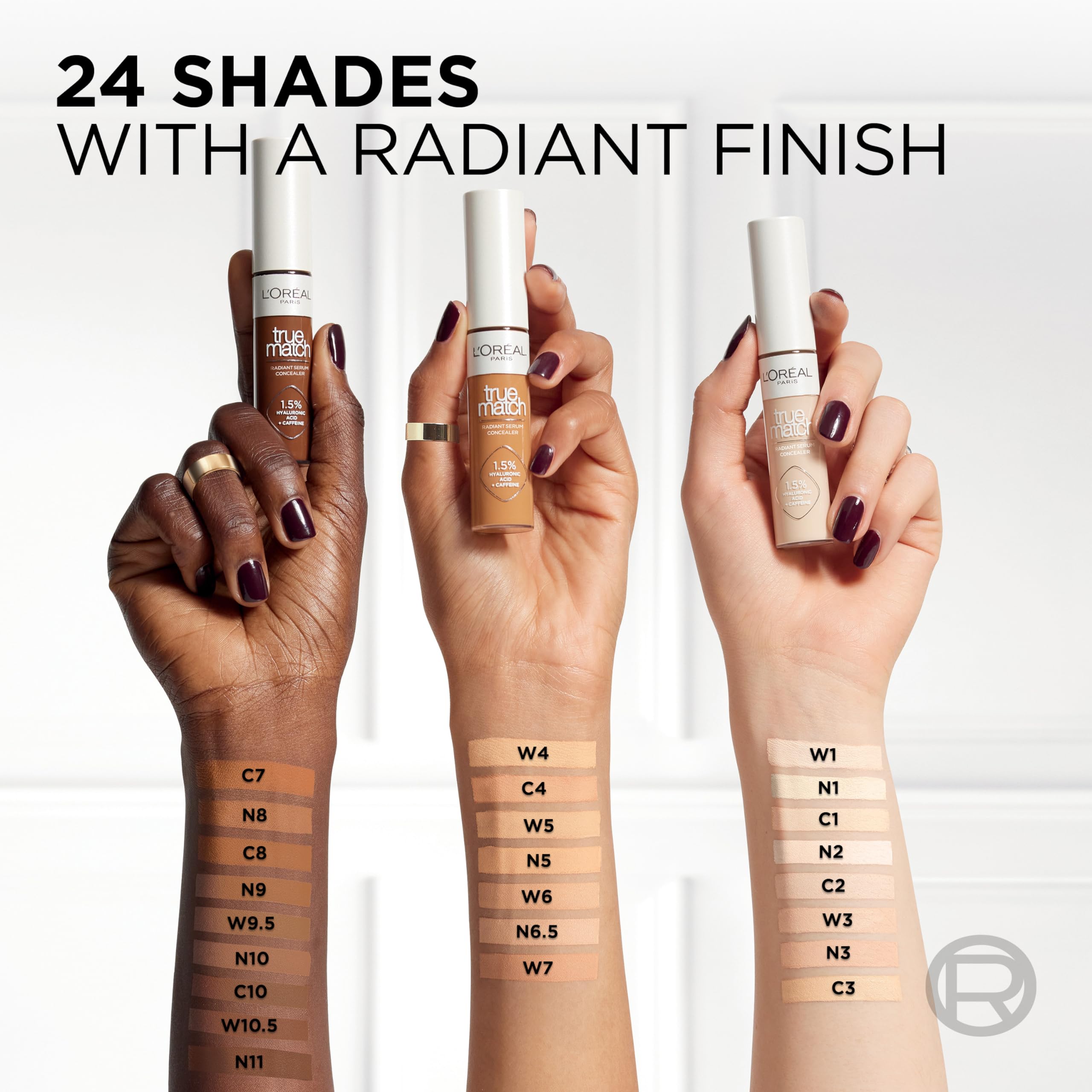 True Match Radiant Serum Concealer de L'Oréal Paris, 24 tonos para igualar piel.