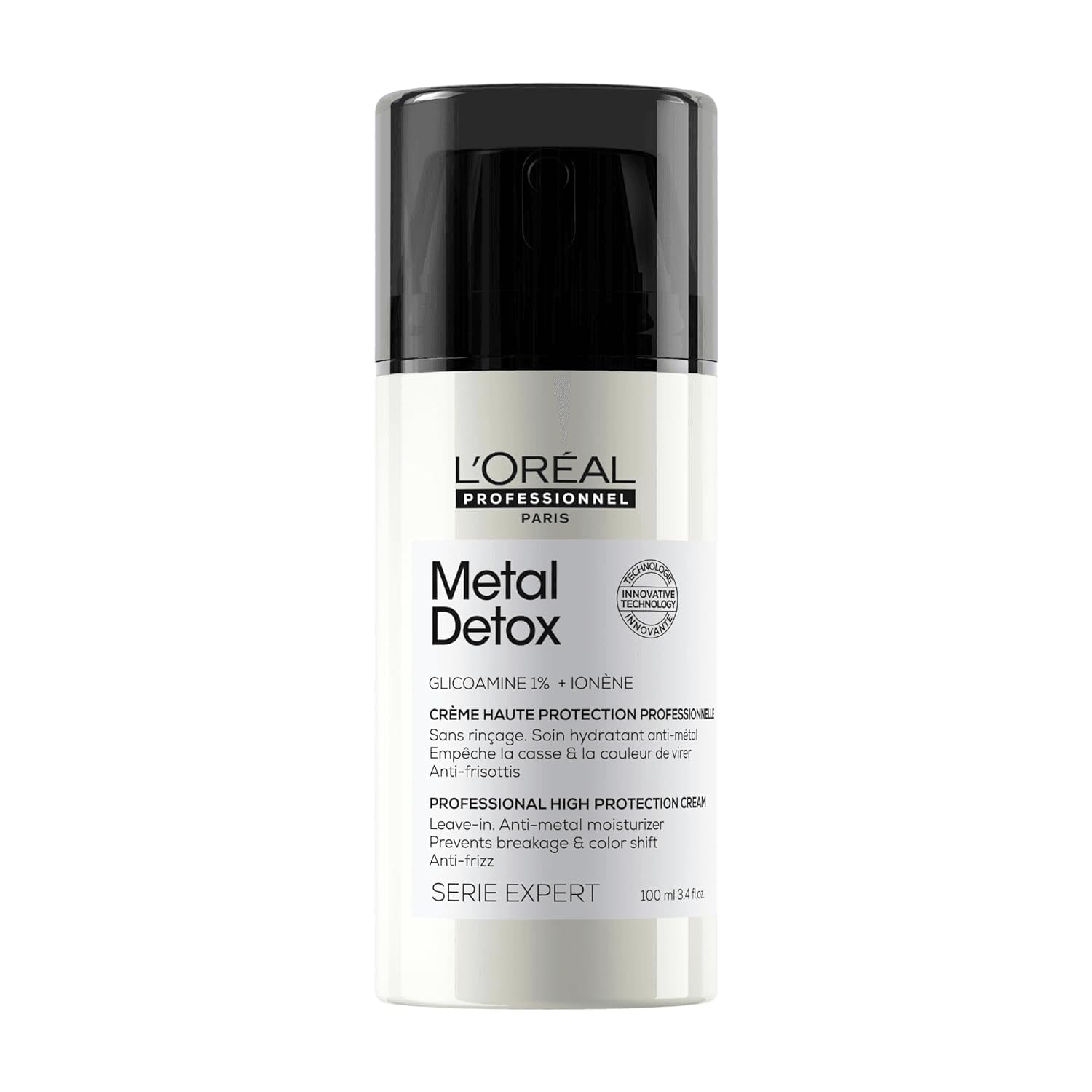L’Oréal Professionnel Paris Metal Detox crema alisadora ligera para cabello suave y sin frizz.
