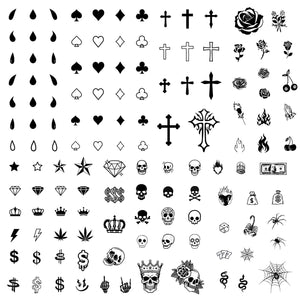 Tatuaje temporal de cruz de Los Vatos para fiestas o eventos.