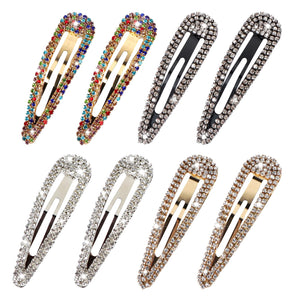 Pinzas LOSANJI con cristal en forma de gota dorada para peinados elegantes