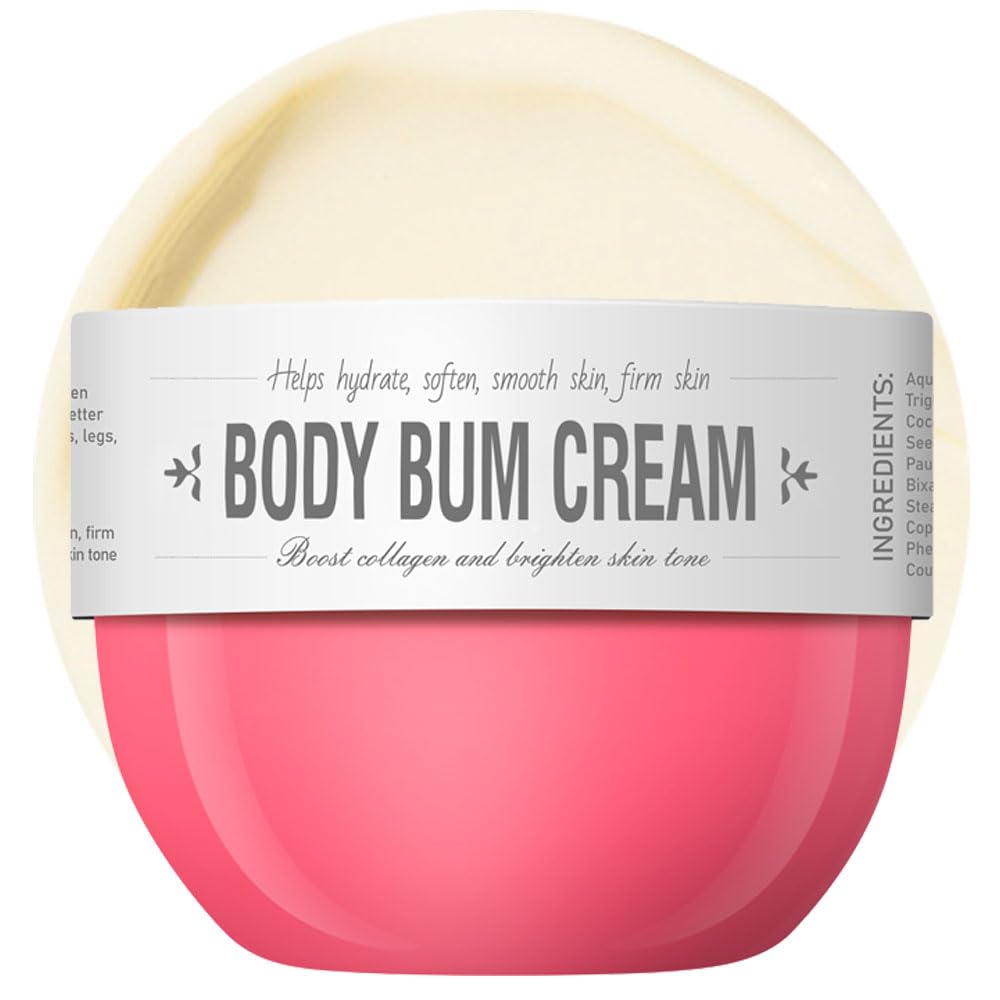 La crema Loske Bum en envase redondo hidrata y cuida la piel del glúteo.