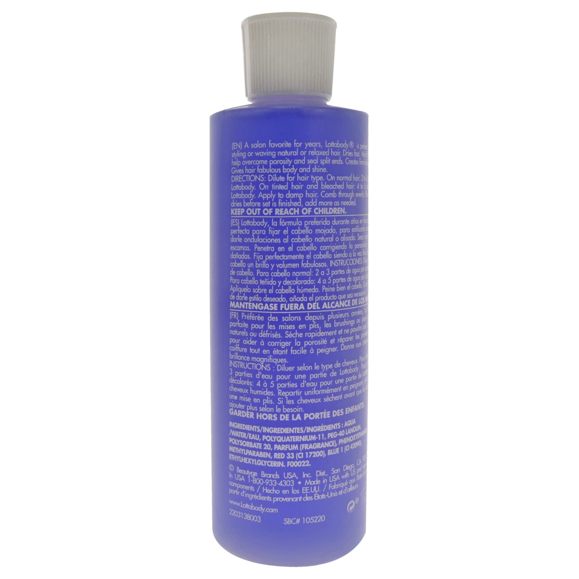 Aplicación de Lotta Body fijadora para cabello, aporta cuerpo y brillo