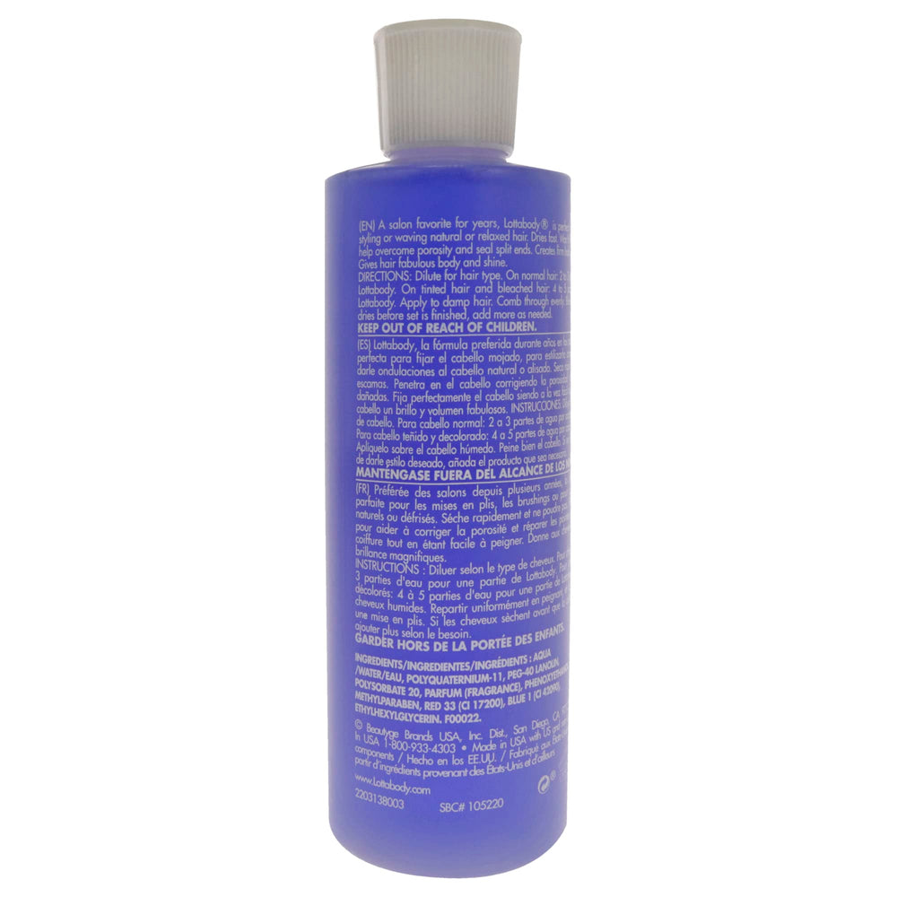 Aplicación de Lotta Body fijadora para cabello, aporta cuerpo y brillo