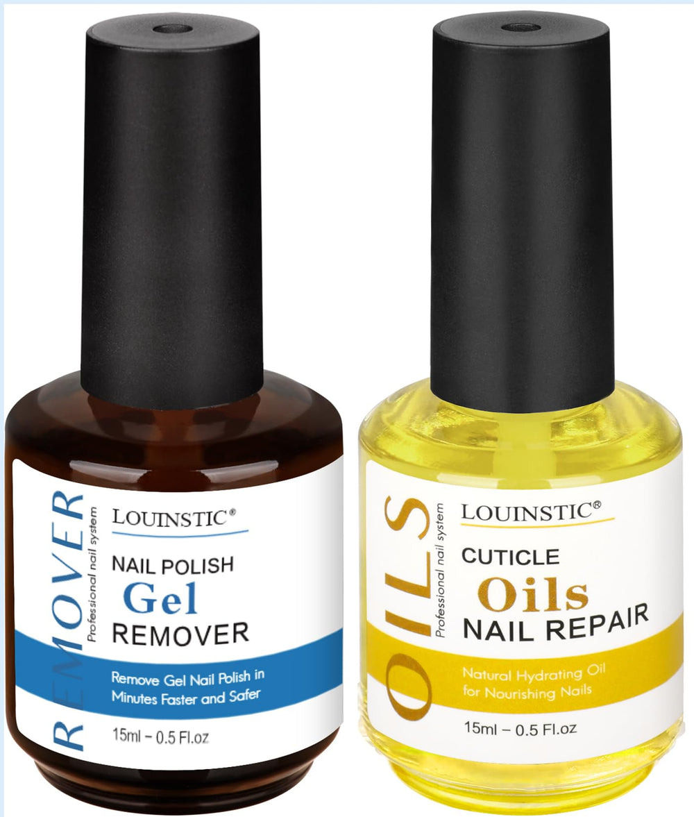 Louinstic Gel Remover Kit: botella compacta para uso cómodo y rápido.
