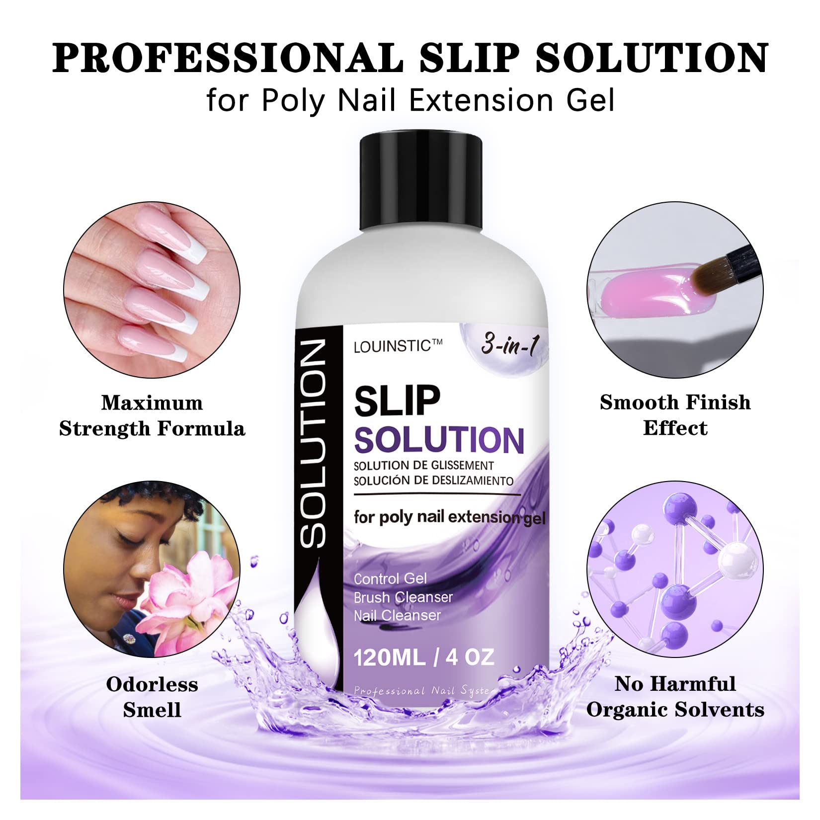 LOUINSTIC Kit poligel multifuncional para salón en casa, ideal para práctica y resultados consistentes.