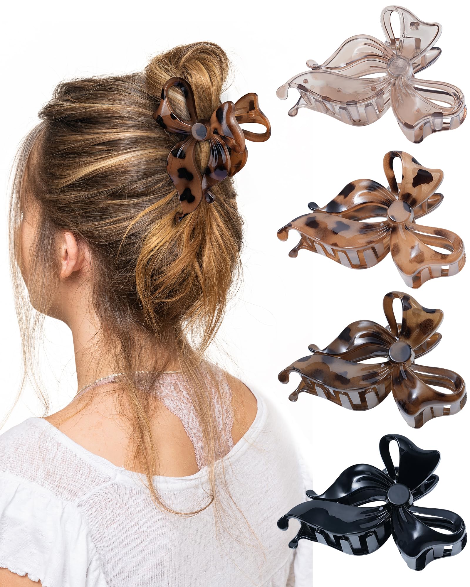 Lourny horquilla lazo negro, sujeción estable para cabello fino o grueso durante todo el día.
