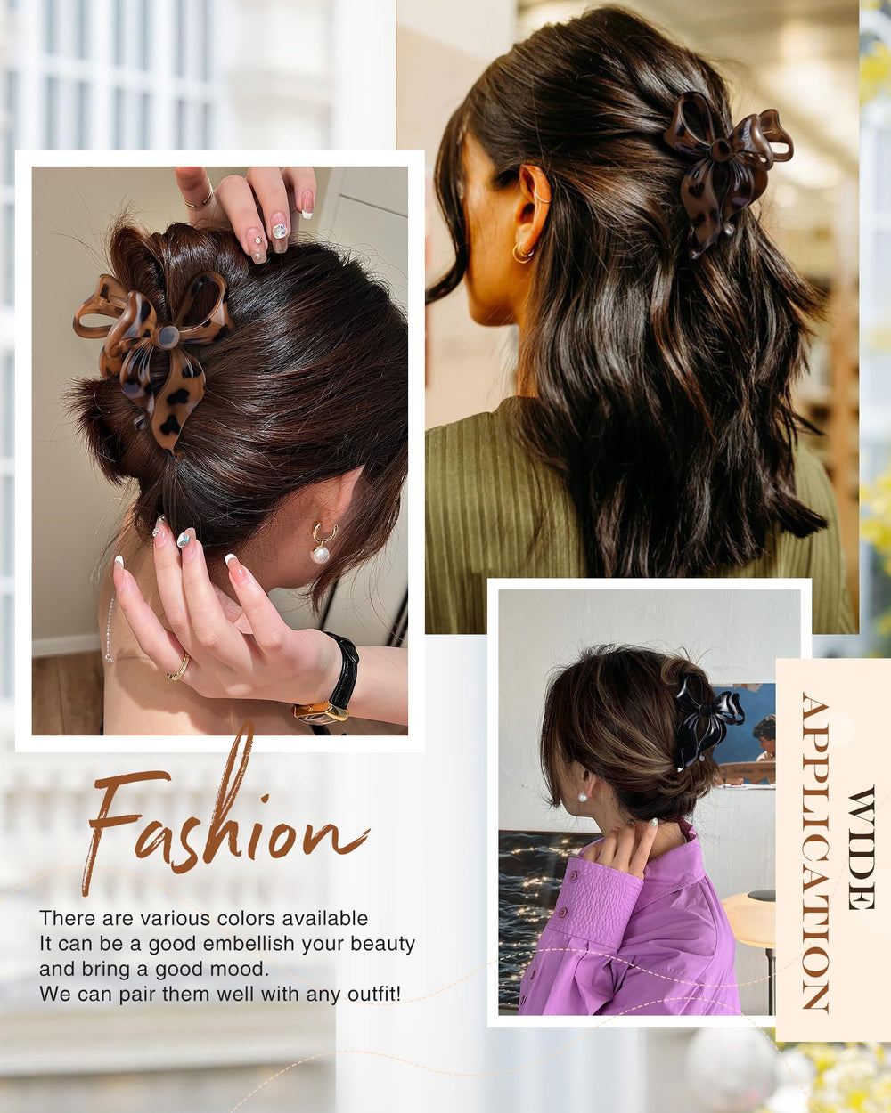Lourny horquilla lazo tamaño grande, perfecta para cabello largo y grueso.