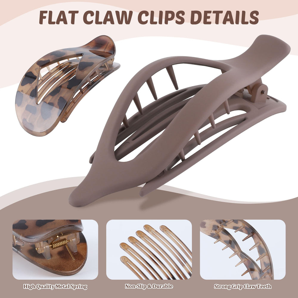 Clips Lourny franceses planos, detalle de dientes para agarre seguro