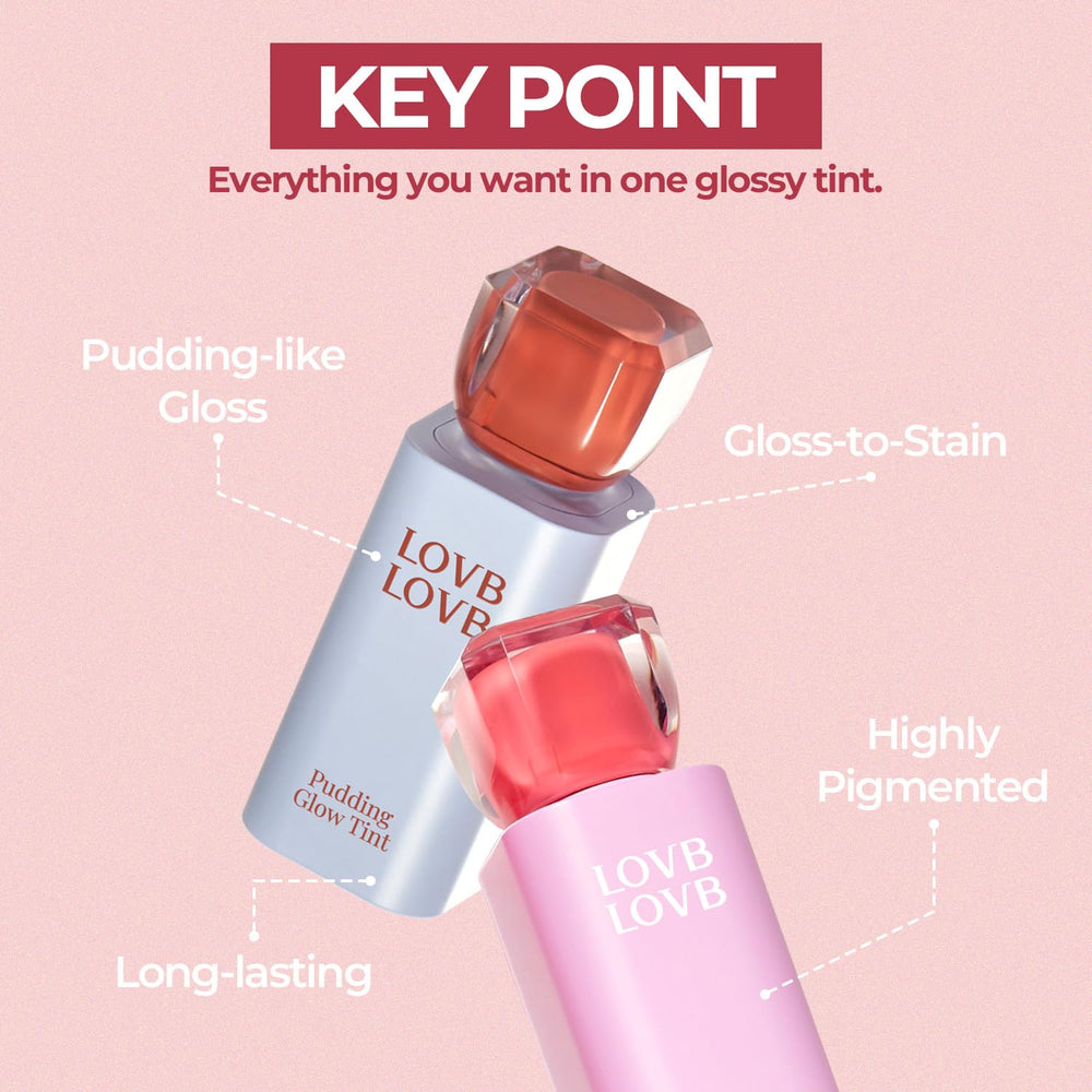 LOVB LOVB Pudding Glow tinte labial: acabado brillante que intensifica el color