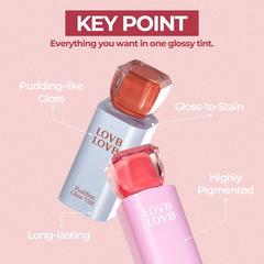LOVB LOVB Pudding Glow tinte labial: acabado brillante que intensifica el color