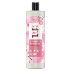 Love Beauty and Planet: botella gel ducha agua de rosa para piel suave.