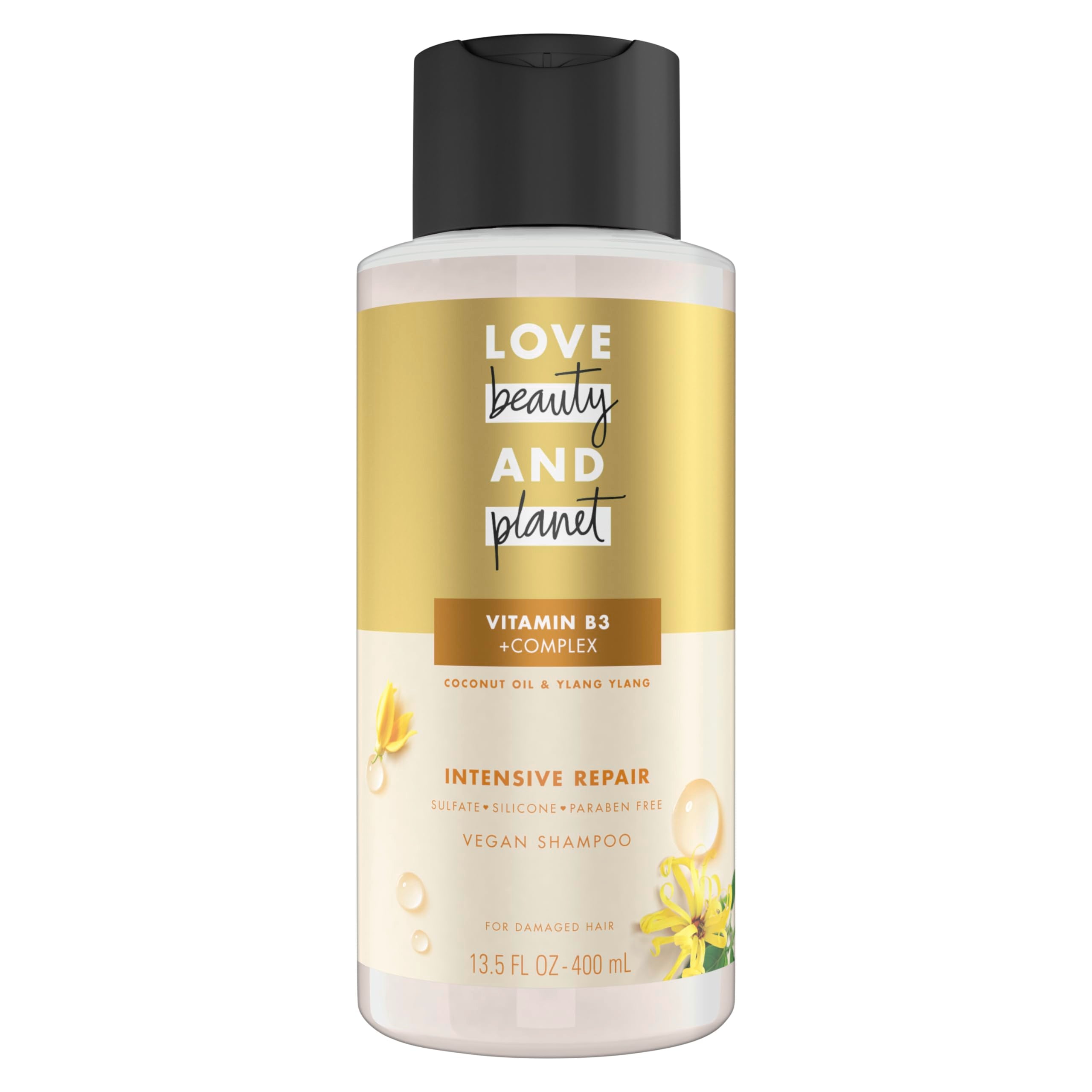 Champú Love Beauty and Planet reparacion intensiva en botella para cabello dañado