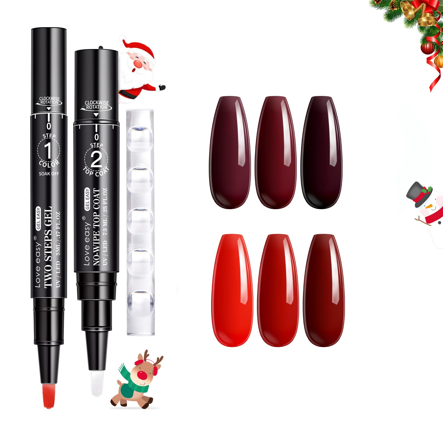 Love easy esmalte gel rojo en lapiz de 6 piezas para uñas