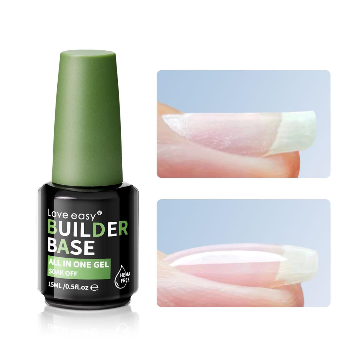 Love Easy gel-constructor sin HEMA: base suave para unificar uñas y rellenar rugosidades.