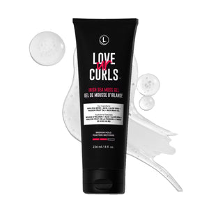 Love Ur Curls gel musgo mar irlandés en botella para rizos definidos
