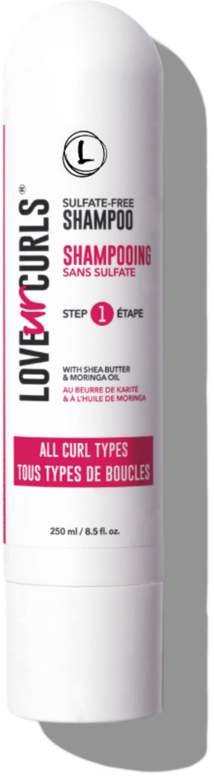 Love Ur Curls Shampoo-embalaje: formato 8.5 oz para uso diario suave en cabellos rizados.