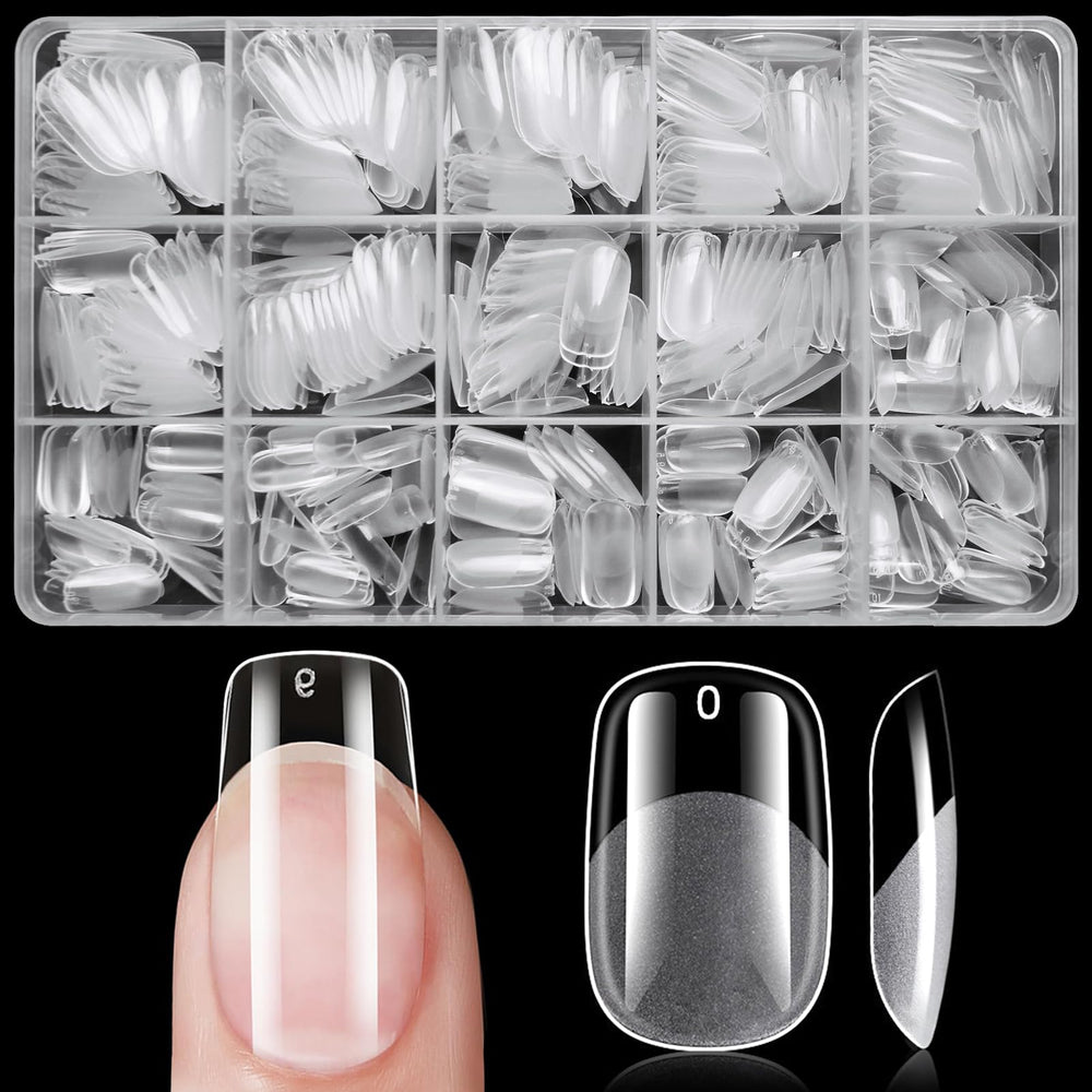 LoveOurHome extensiones de uñas squoval transparentes, 420 piezas para un acabado natural y duradero