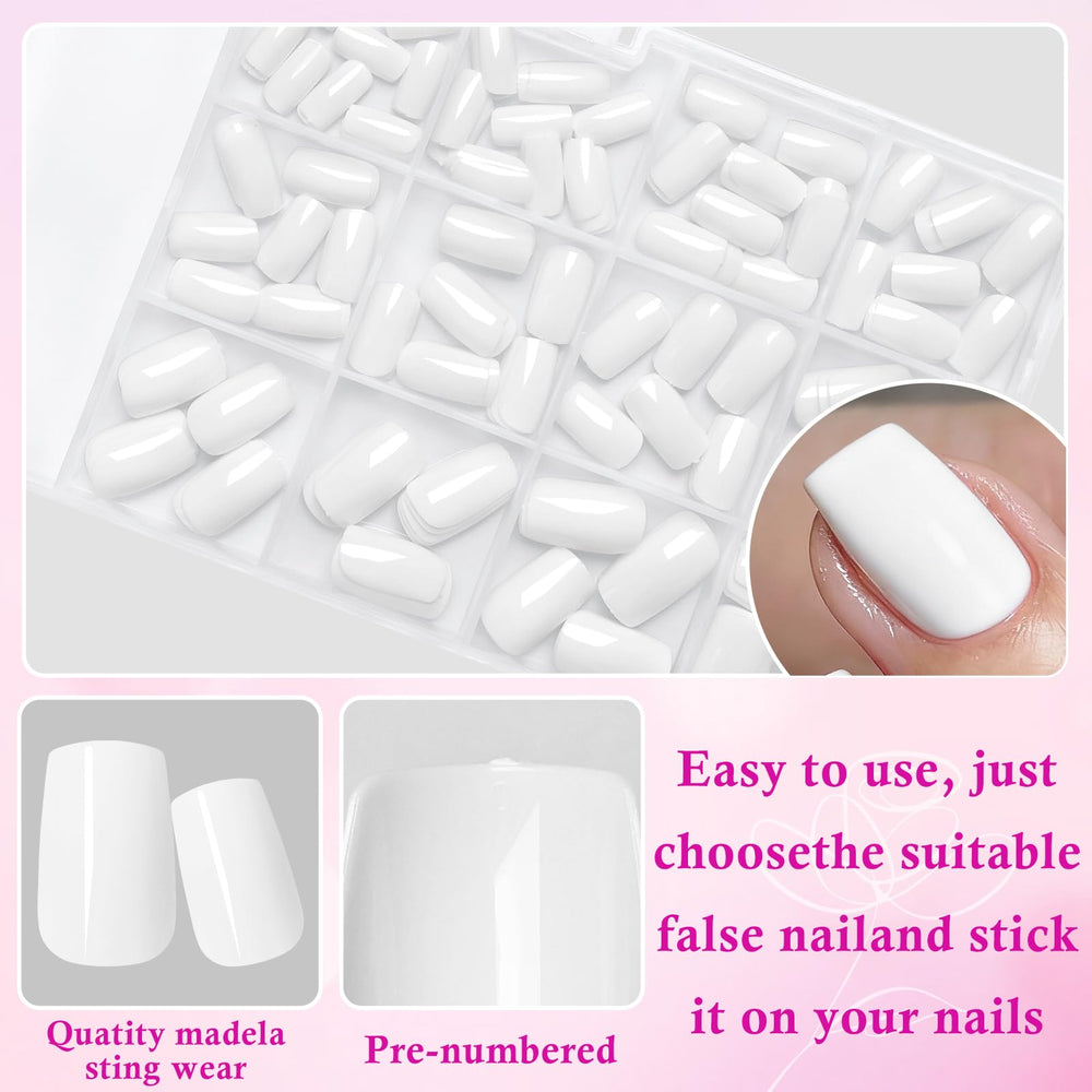 LoveOurHome Uso diario y eventos con uñas cuadradas medias para cualquier ocasión.