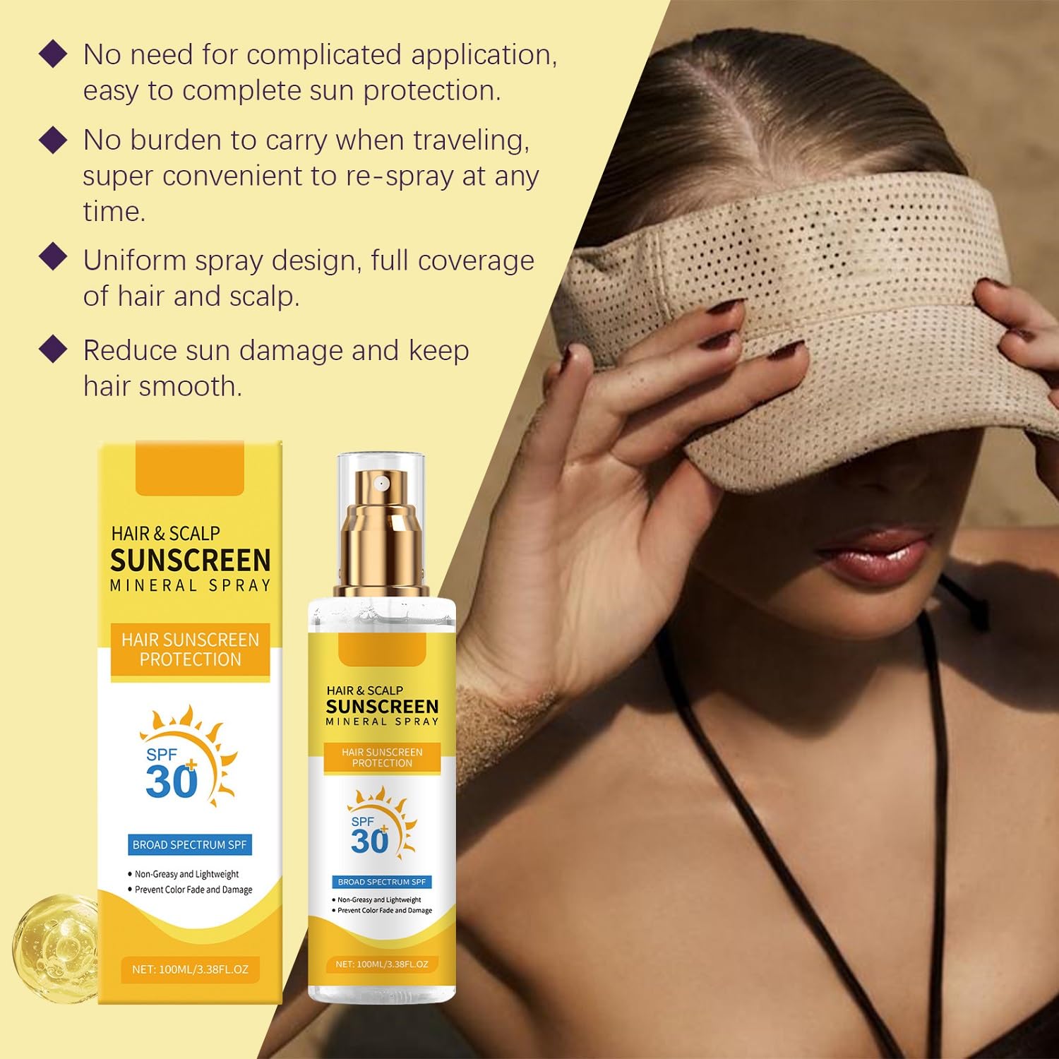 LOYOTICE spray protección solar para cabello teñido mantiene el color vibrante con SPF 30.
