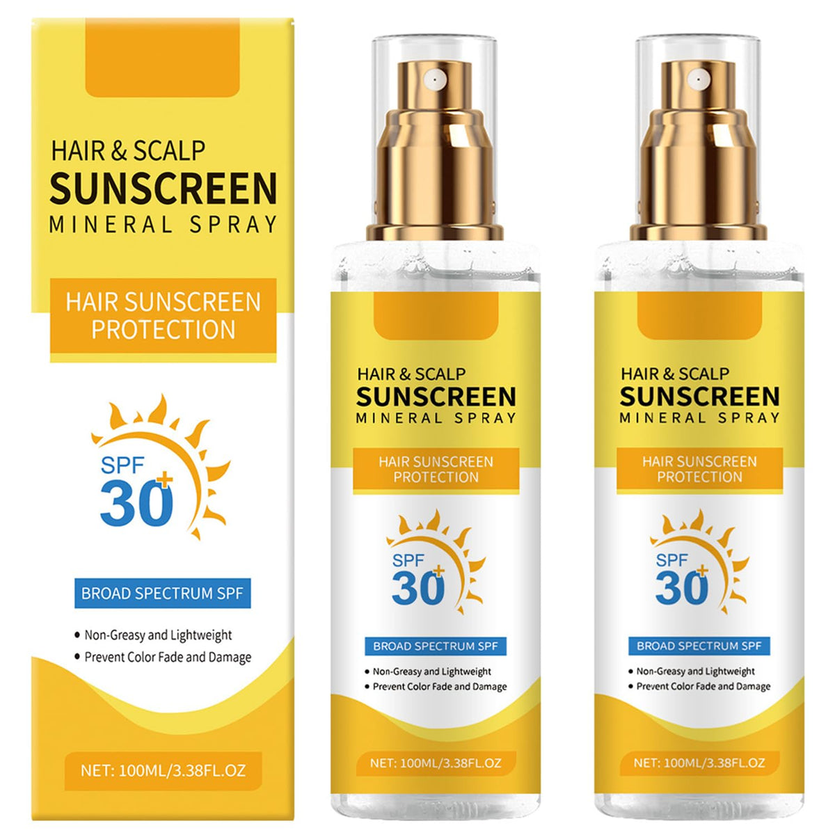 LOYOTICE spray protección solar para cabello y cuero cabelludo con SPF30 protege color y brillo.