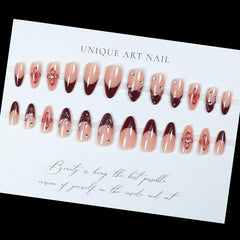 Kit de uñas LPOODDNU 24 piezas con brillo duradero y acabado resistente