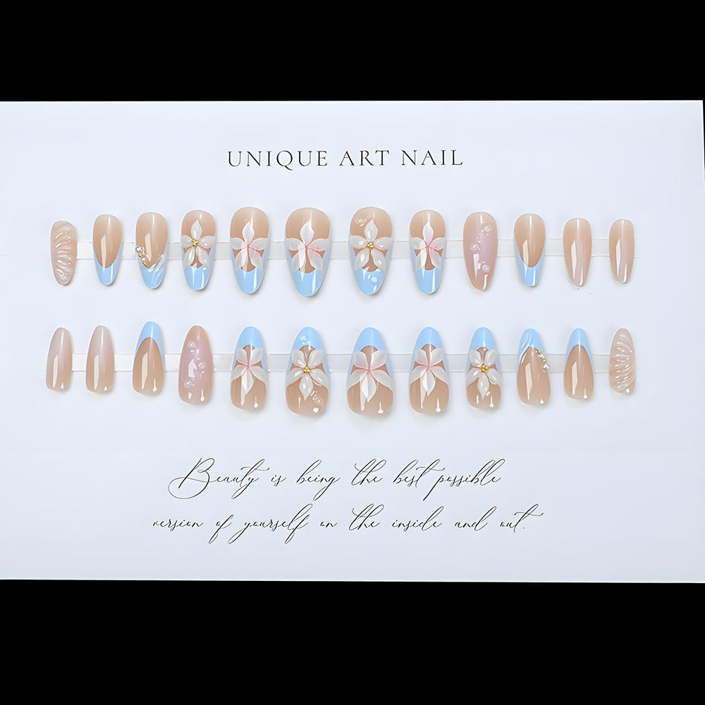 LPOODDNU set de 24 uñas para manicura casera rápida