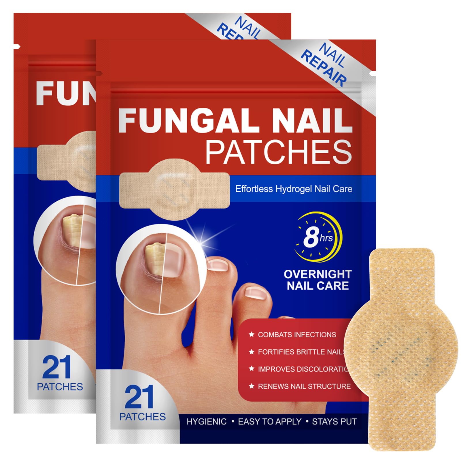 LTQXGT Fungal Nail Patches 2Pack front view shows convenient at-home use.