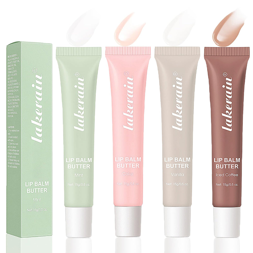 LuckNest balsamo labial set cuatro colores, hidratación suave para labios sedosos todo el día.