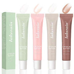 LuckNest balsamo labial set cuatro colores, hidratación suave para labios sedosos todo el día.