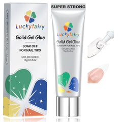 Luckyfairy gel adhesivo para uñas, botella visible, adherencia rápida