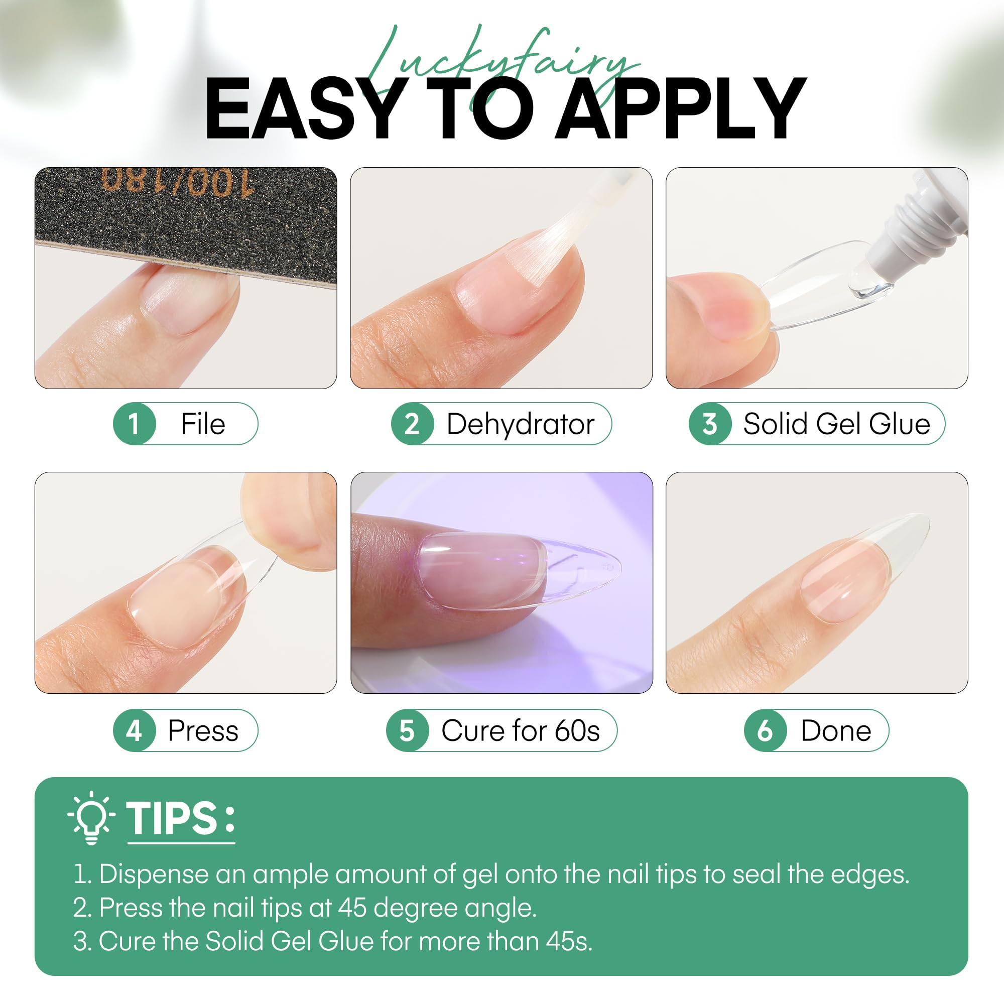 Versátil para diversos tipos de extensiones, incluido gel translúcido