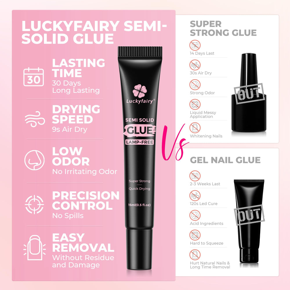 Luckyfairy fórmula de bajo olor para uñas sanas y cómodas.