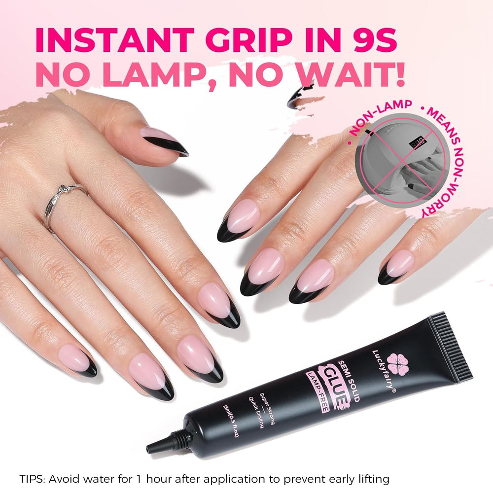 Luckyfairy pegamento uñas tips para acabado natural y resistente.