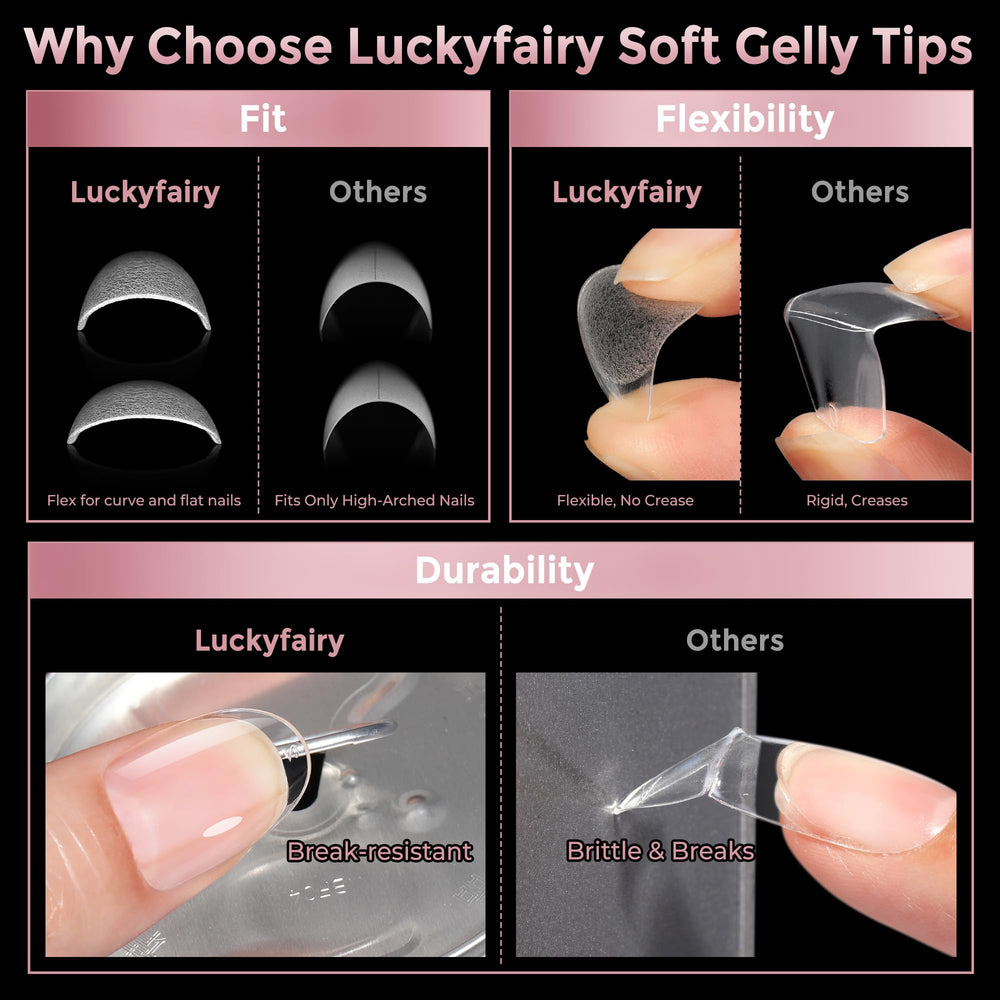Material Luckyfairy sin toxinas, ligero y transpirable para uñas sanas